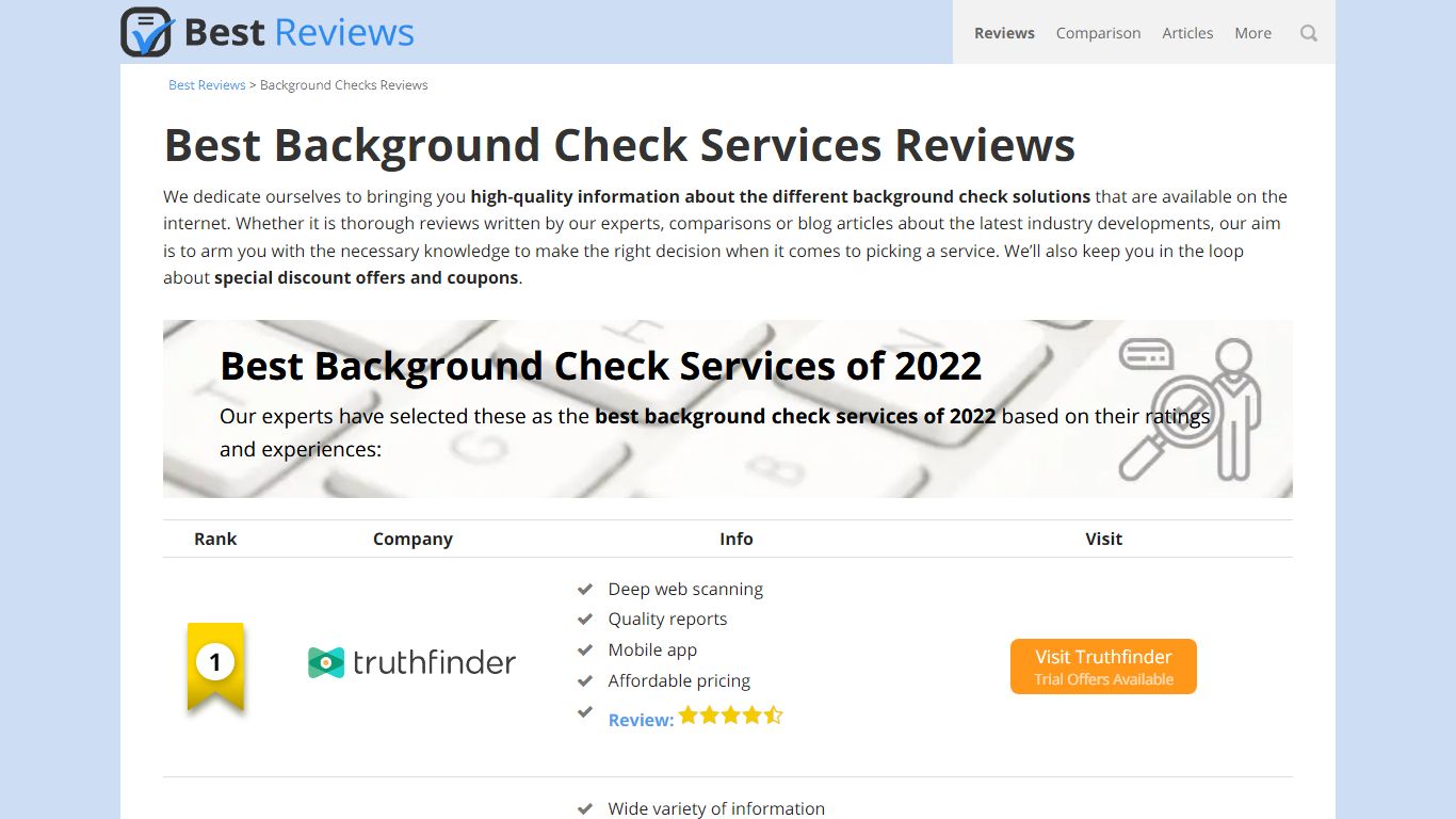 Best Background Check Services Reviews of 2022 - Best Reviews